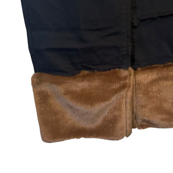 WeWoreWhat Faux Fur Cuff Straight Leg Jeans Black Size 28 NWT $148 Onia Rare - Picture 3 of 7